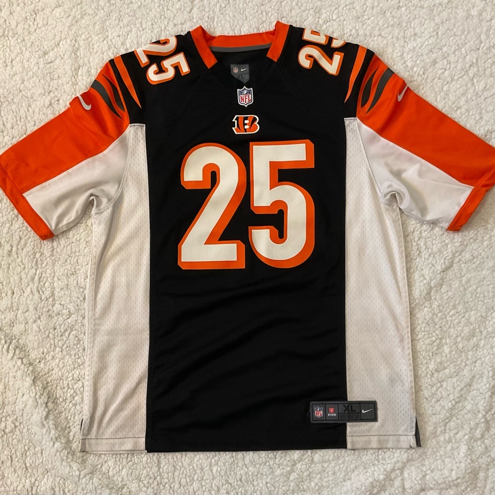 NFL Men's Black, Orange, and White Jersey